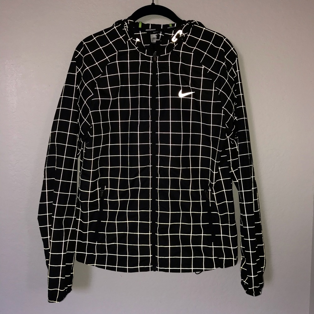 Nike Reflective Running Unisex Jacket Lightweight Black Graph Women’s Hoodie